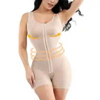 

Latest Design Solid Color 3 Hooks Adjustable Slimming Shapewear Crotchless Women Body Shaper