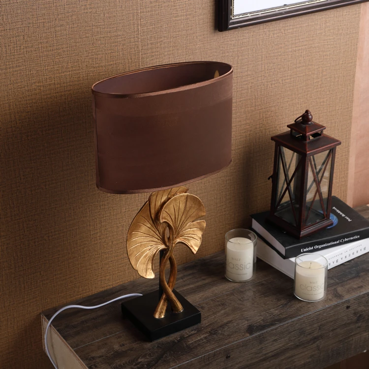 European Vintage Design Cheap Resin Modern Bedside Lamps Gold With
