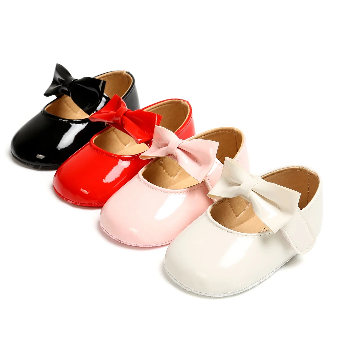 

Toddler Girl Fashion Whole Sale Patent Pu Leather Baby Party Shoes