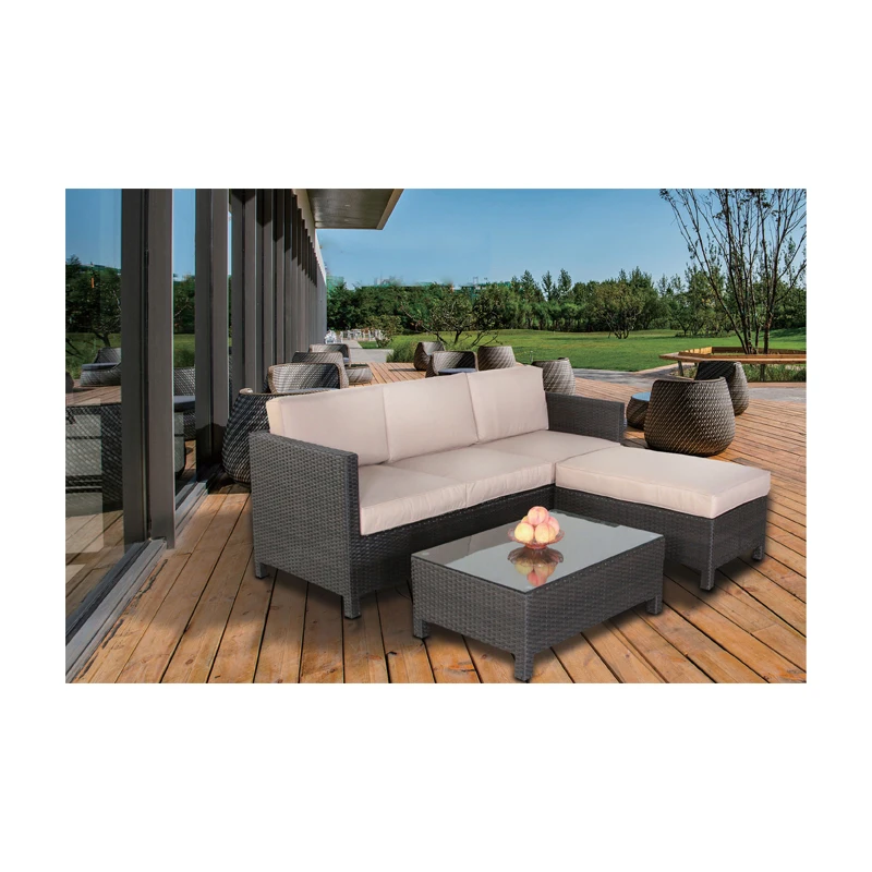 
Patio Sofa Set PE Wicker leisure Rattan Furniture garden Sectional Conversation Outdoor Furniture Sofa Set 4 seater 