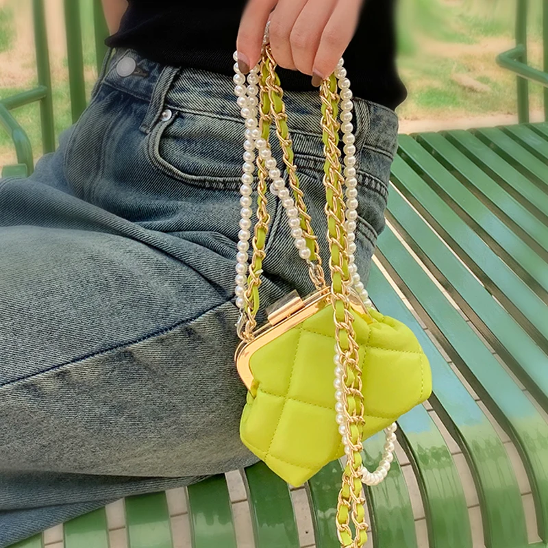 

2022 new rhombus lipstick bag small and exquisite gold summer light and versatile mini female messenger bags, Customized color