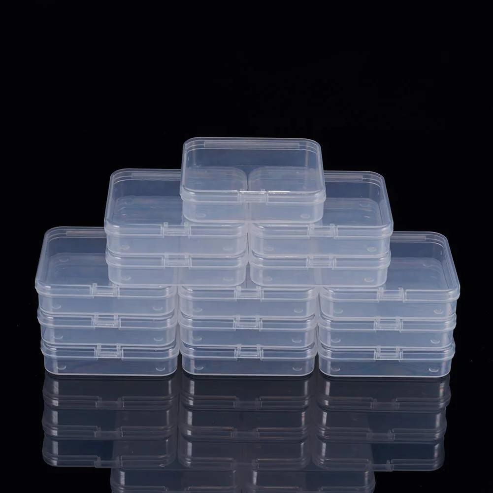 

Multifunction Hard Square Small Packaging Plastic Transparent Boxes PP Portable Storage Case with Hinged Lid, Customized