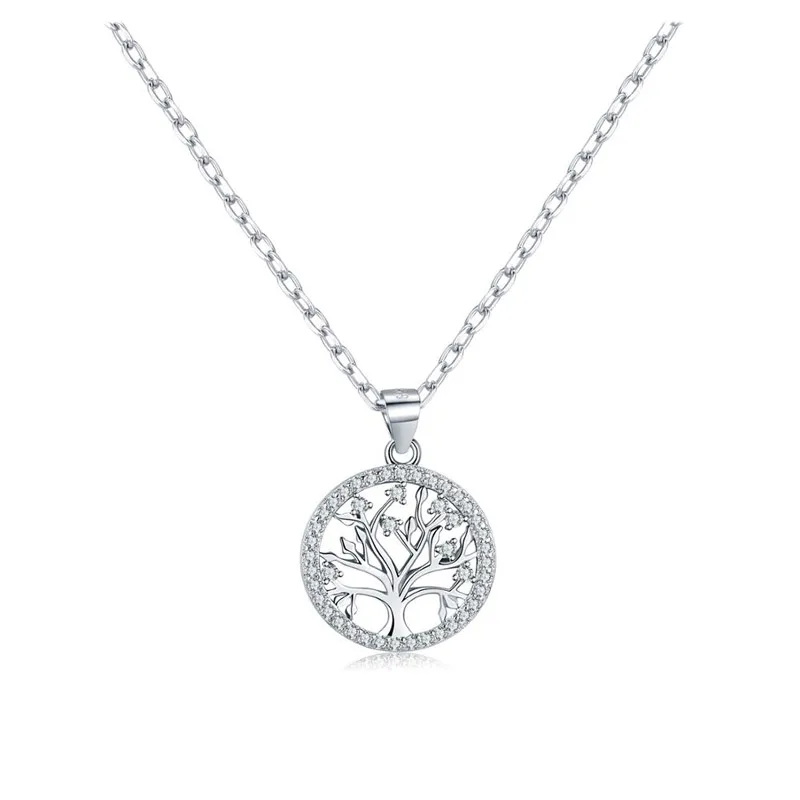 

925 Sterling Silver Life Tree Necklace Ladies Nature Lucky Jewelry Pendant
