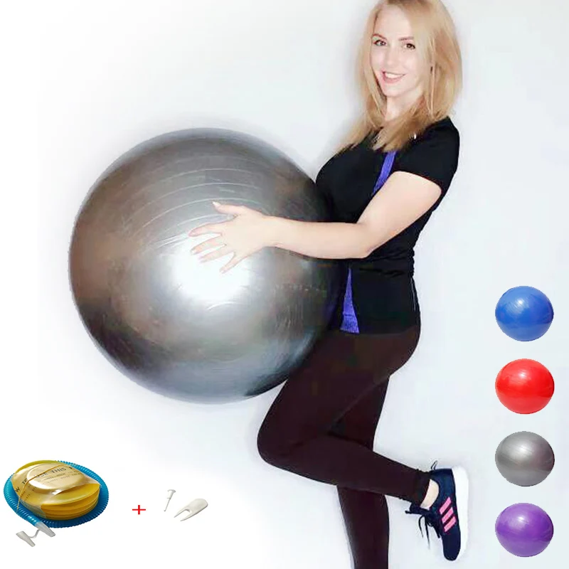 

Yoga Balls Pilates Fitness Gym Balance Fitball Exercise Workout Ball 55/65/75/85CM with pump