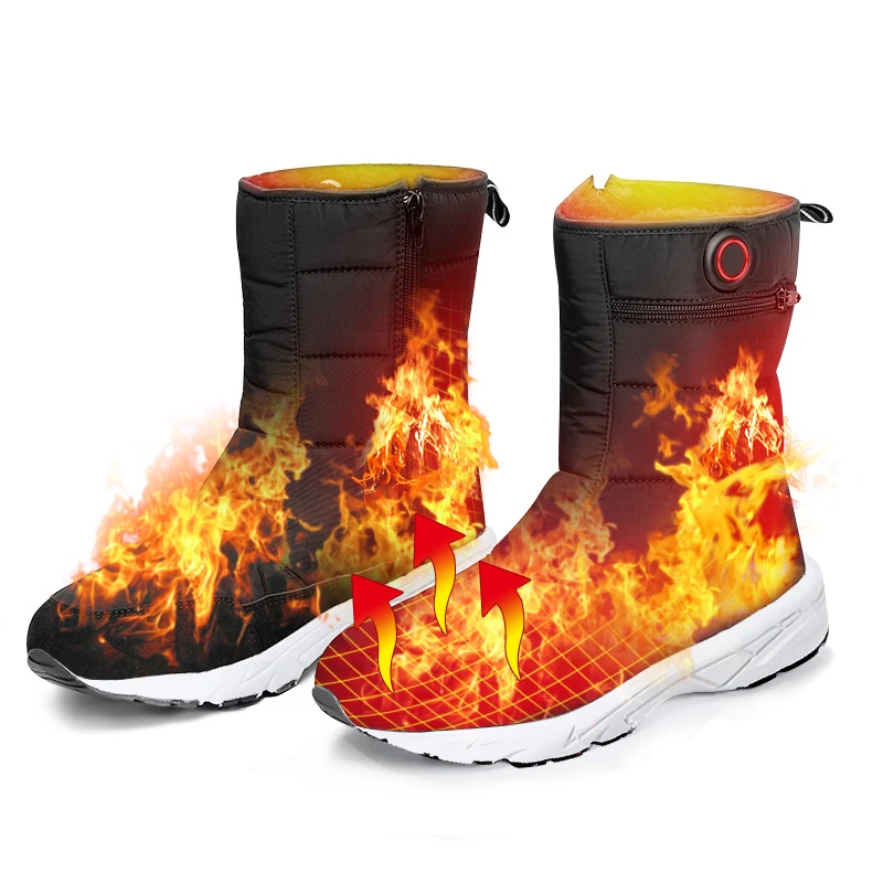 

New Design 3-Level Temperature Control Heated Boots Windproof Fabric Heats Up Warmth Electrically Heated Shoes