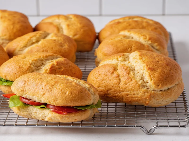 Homemade sandwich bread cooling on wire rack