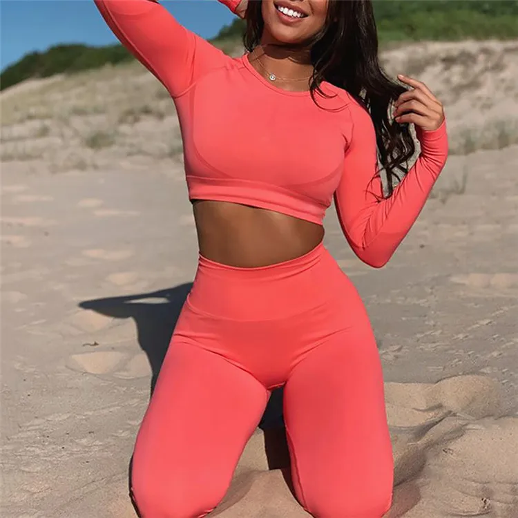

Workout Set Gym Women Athletic Suits Yoga Set Seamless Sports Suits, Red,blue,green,yellow,black