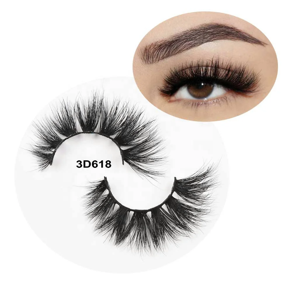 

100% real 3D Mink natural false eyelashes bulk customized lash boxes Lashes3d wholesale vendor 25mm