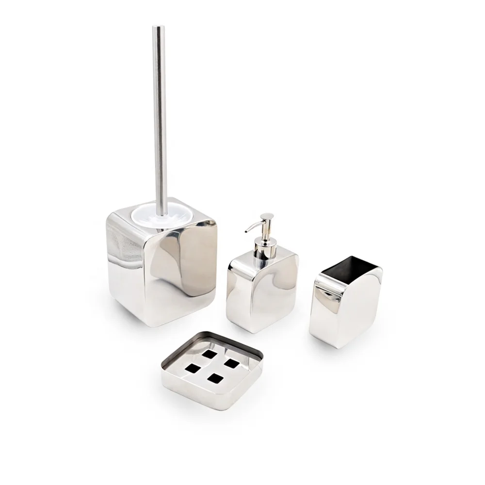 

High Quality Stainless Steel Brushed 4 Pieces Bathroom Accessory Set, As picture or custom