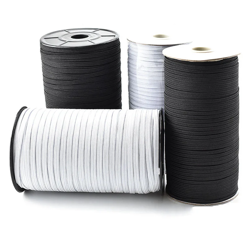 

3mm 5mm 6mm Elastic Band For Mask Black White Sewing Rubber Bands Ribbon Spandex Trim Lace Garment Sewing Accessories