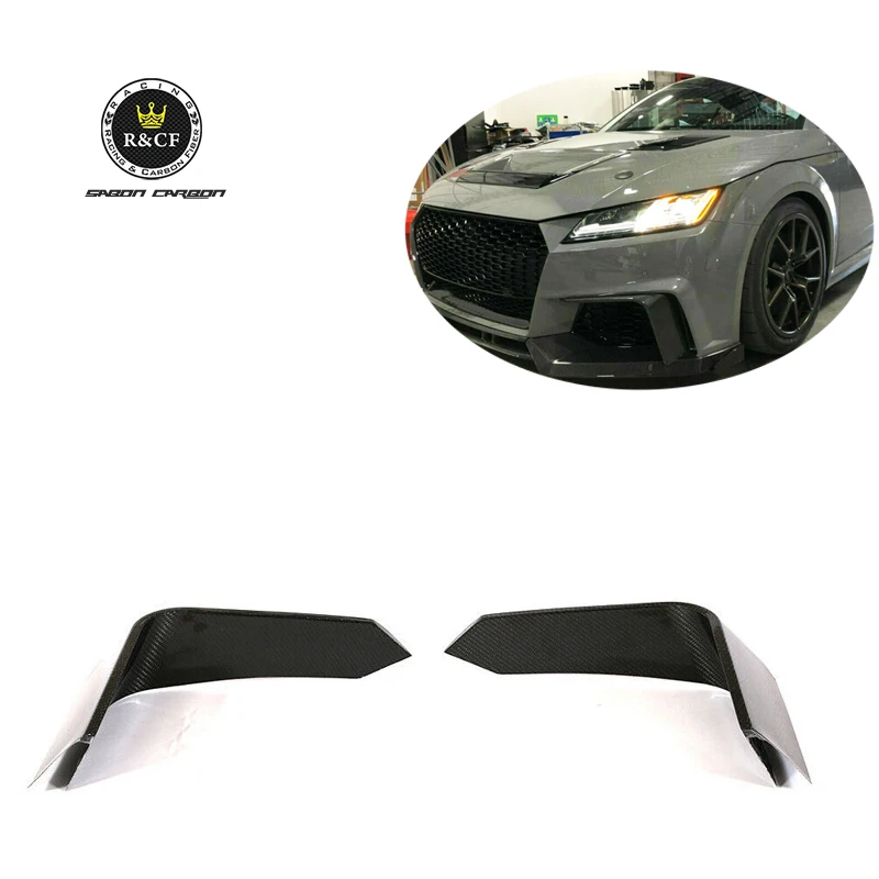 

For 15-19 Audi TTRS MK3 Carbon Fiber Front Bumper Spoiler Fog splitter