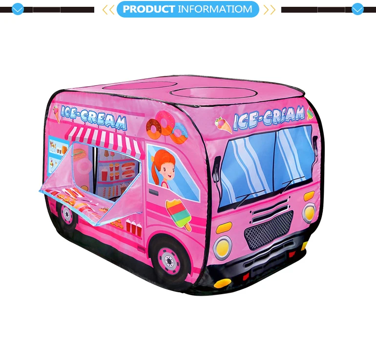 Foldable Play Tent Pop Up Ice Cream Truck Lawn Beach Party Birthday Toy 