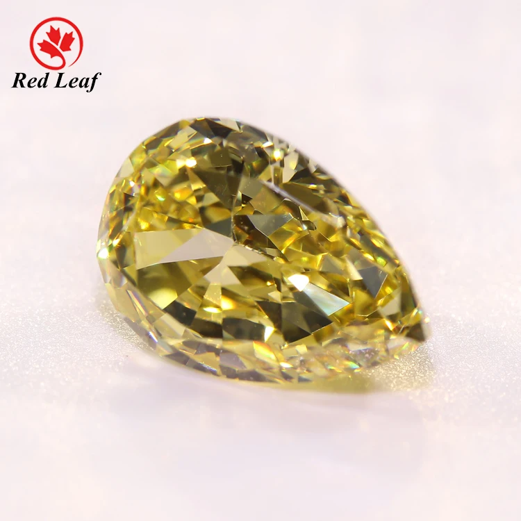 

Redleaf jewelry America material pear shape import Light yellow wholesale Cubic zirconia CZ