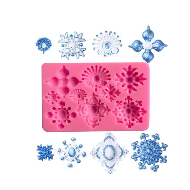 

Y2200 Vintage gem stone silicone chocolate molds for cake decoration, Pink