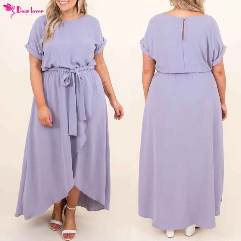 

Dear-Lover Private Label Spring Fall Women Clothing Elegant Floral Layered Ruffle Off Shoulder Plus Size Sun Dresses, Customized plus size dress