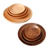 high polished beech walnut wooden dishes round wood serving plate wholesale