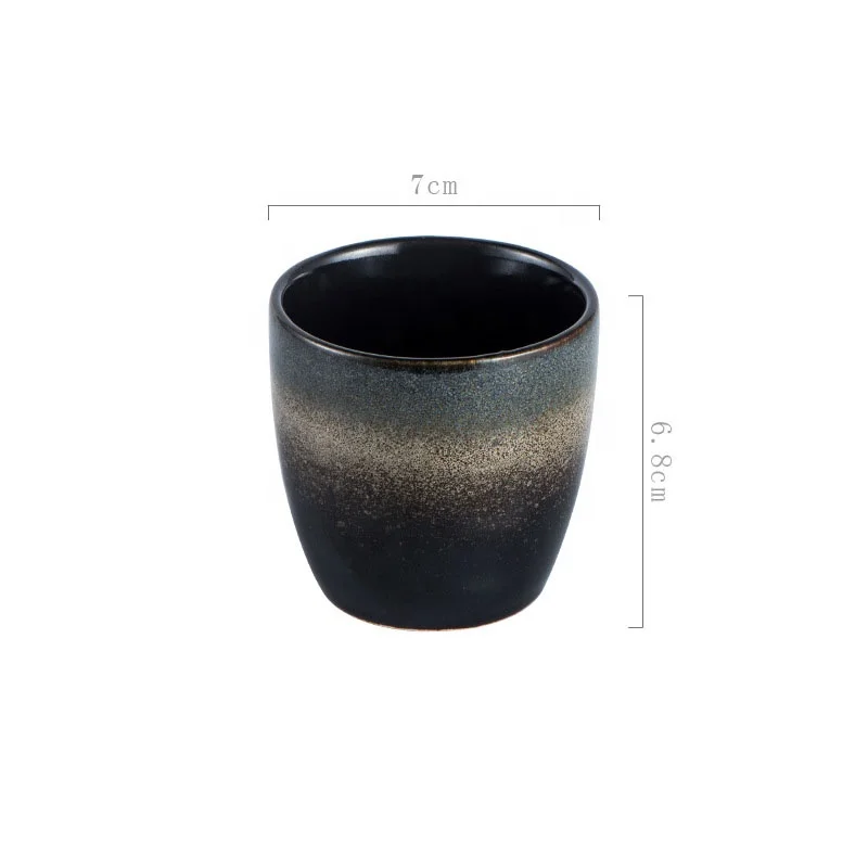 

Vintage Tea Cup Japanese Tea Bowl 150ml Ceramic Pottery Teacup Retro Porcelain Water Cup, Green,black,white