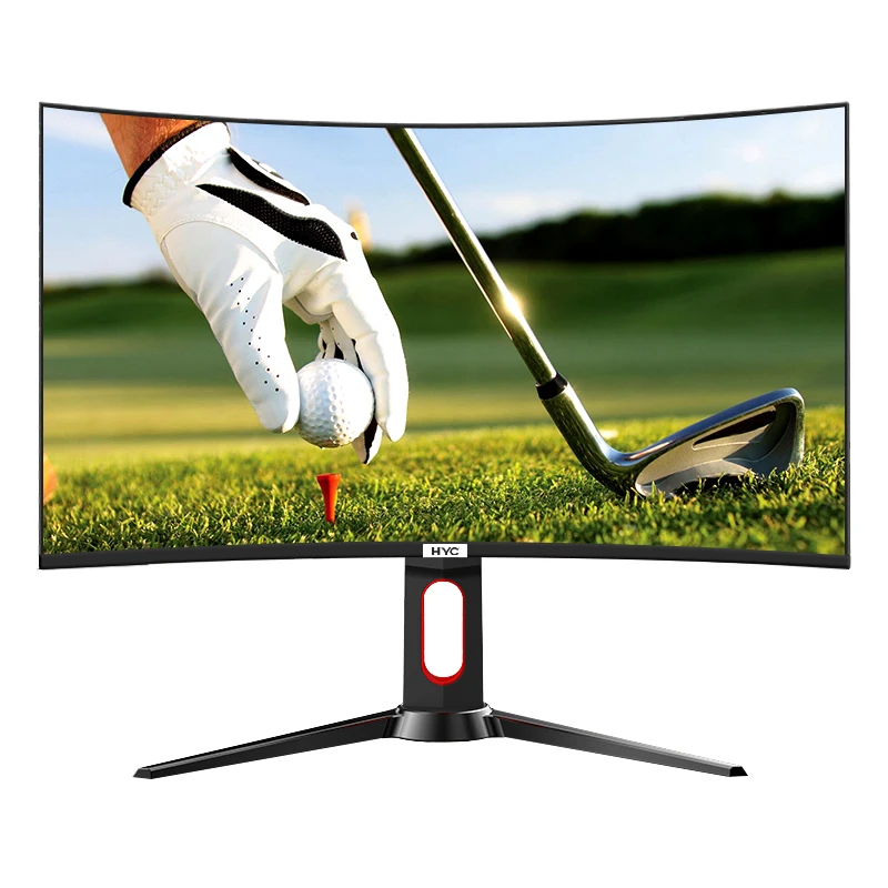 HYC 27-inch 2K Curved 144Hz Gaming Monitor and Lifting Rotary Stand with Audio DP Interface and Gradient Light