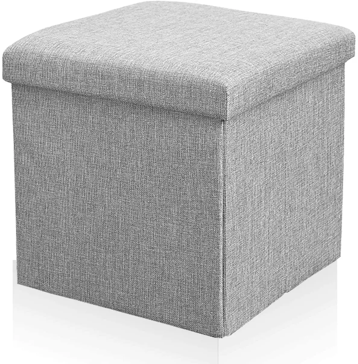 

Wholesale Linen Foldable Storage Box Ottoman with Storage, Fabric Footstool Cube, Foot Rest, Grey or customized