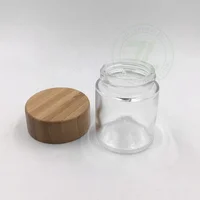 

2oz child resistant glass jar with bamboo lid for storage