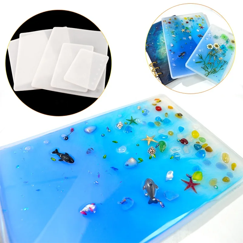 

DM079 A5 A6 A7 Crystal Glue Resin Notebook Mold Book Buckle Silicone Mold For Resin Jewelry DIY