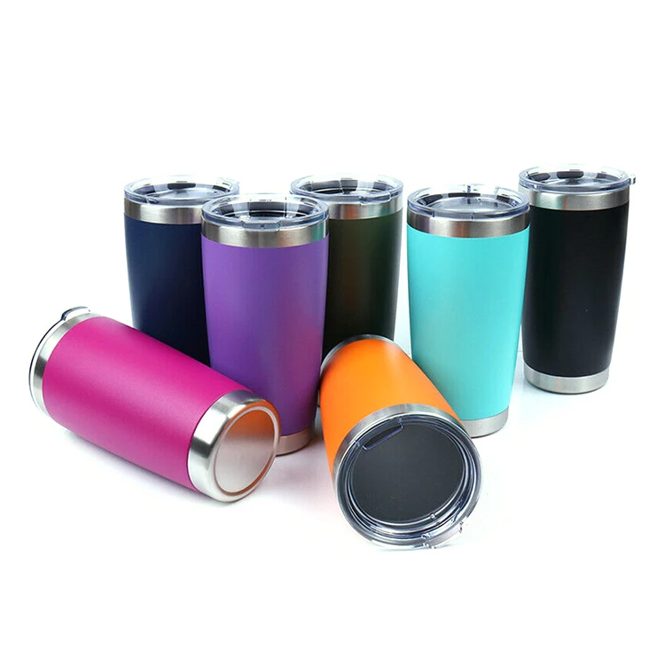 

Amazon hot 20oz Tumbler cups Double Wall Powder Coated Stainless Steel Vacuum insulated Car Mug 20oz 30oz tumbler wholesale, Based pantone color number