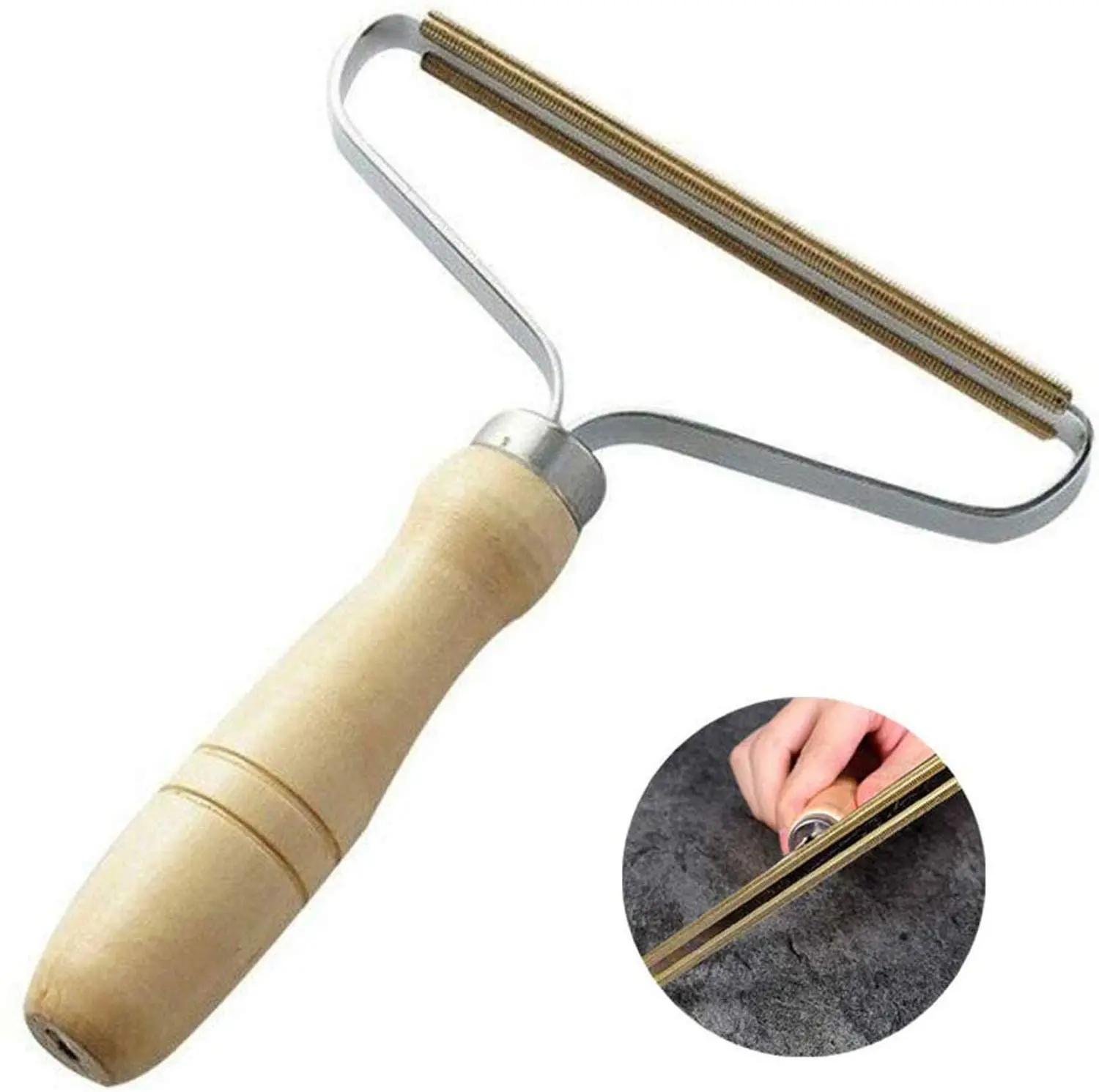 

Portable Wood Lint Remover Manual Clothes Cleaning Fuzz Shaver Wood Lint Removal Tool Reusable Lint Roller Pill Ball Defuzzer