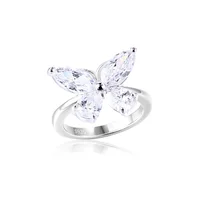 

K595 Unique clear stone butterfly shaped fashion women finger ring by Moyu