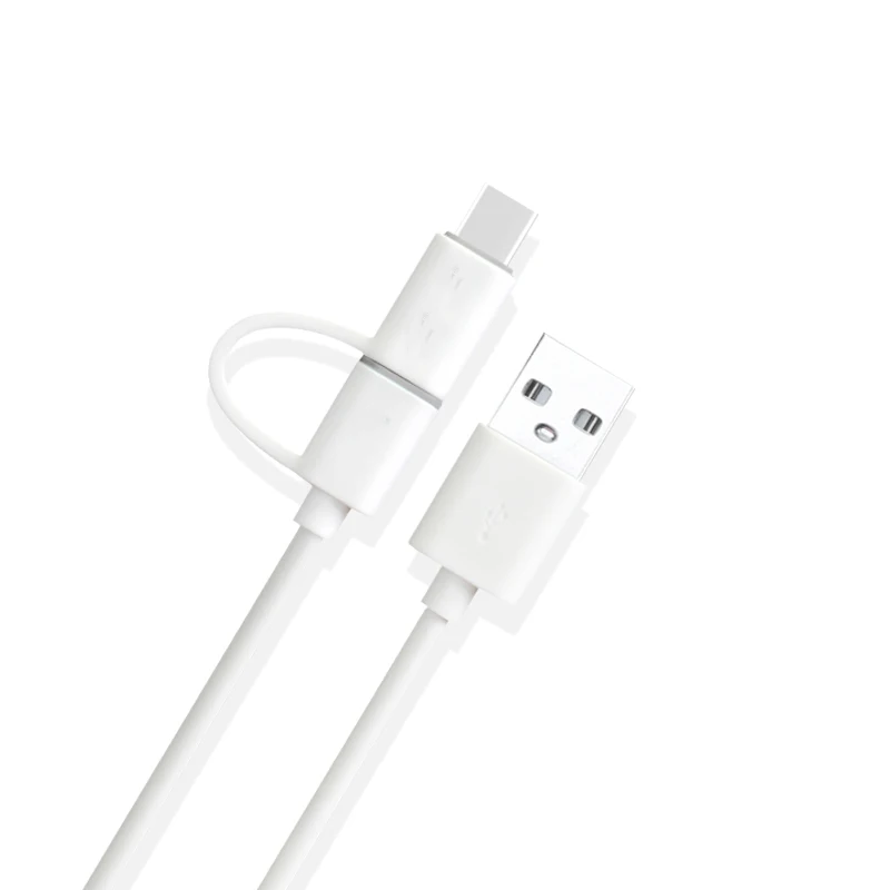 

1m mobile phone charger with data cable 2 in 1 usb cable, White