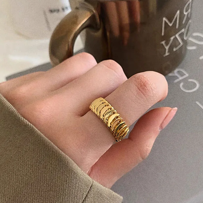 

Opening Chic Multiple Moon  Chunky rings, Korea Jewelry, Gold