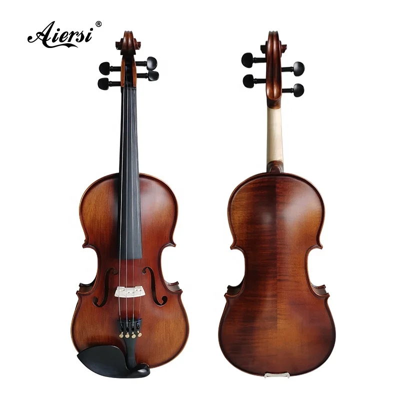 

Aiersi brand china factory supply wholesale violin prices matt student violin stringed instrument with accessories, Dark brown