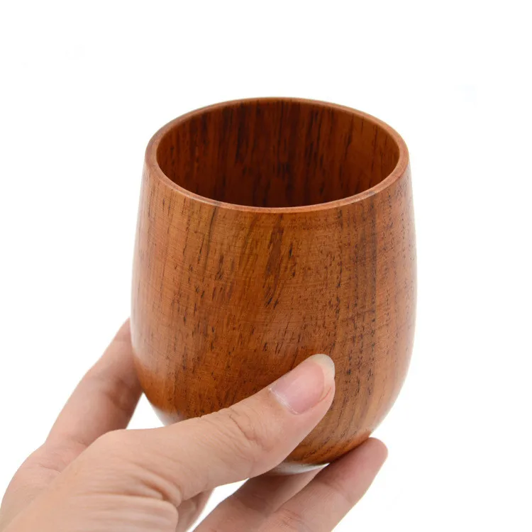 

Wholesale 200ml Natural Solid Wood Tea Cup Handmade Mug Without Handle