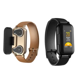 T89 TWS Smart Binaural Bluetooth Headphone Fitness Bracelet Heart Rate Monitor Smart Wristband Sport Watch Men Women