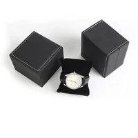 

Custom watch gift box black pu leather cases for watches jewelry gift box