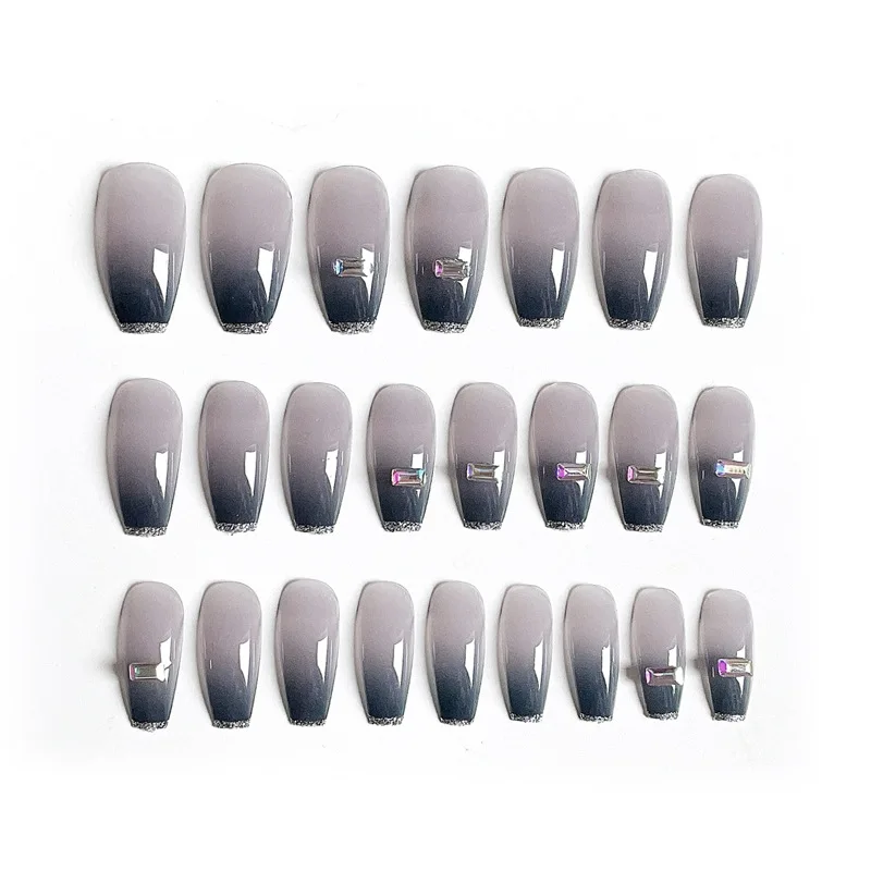 

Dark Wearable Nail Manicure Patch False Nail Finished Removable Nail Sticker 21PCS, Pictures showed