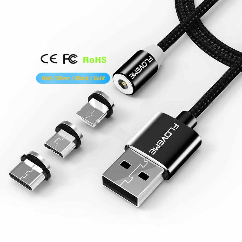 

Free Shipping 1m Magnetic Charger 3 in 1 USB Cable FLOVEME Magnetic Charging Mobile Phone Cable