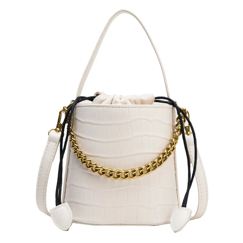 

Fast delivery new Korean ladies fashion wave pattern bucket bag messenger bag H