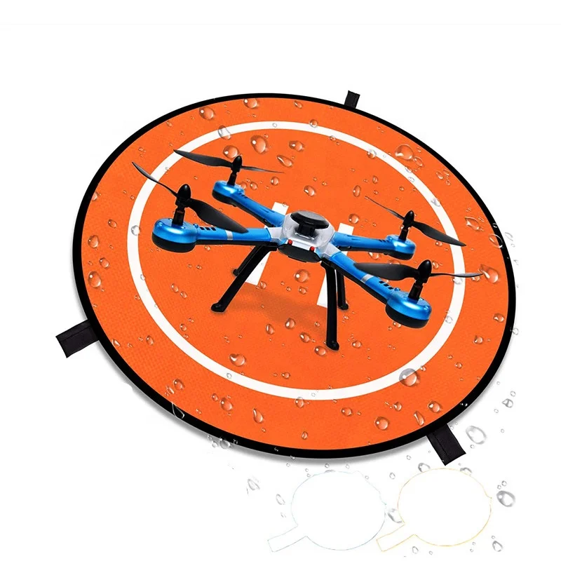 

75cm Universal Portable Foldable Double Sided Luminous Waterproof Aircraft Launch Pads Drone Landing Pad, Orange blue