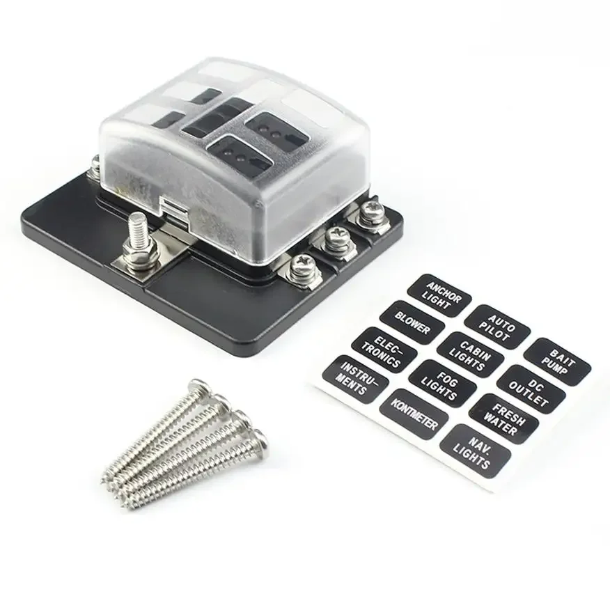 

FB-1709L 32V Fuse Box 6 Slot Fuse Holder 30A Fuse Box Auto Parts With Special LED Light And Transparent Plastic Cover