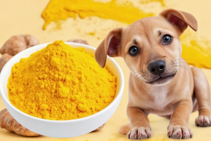 Dog owner mixing turmeric paste with coconut oil for dog