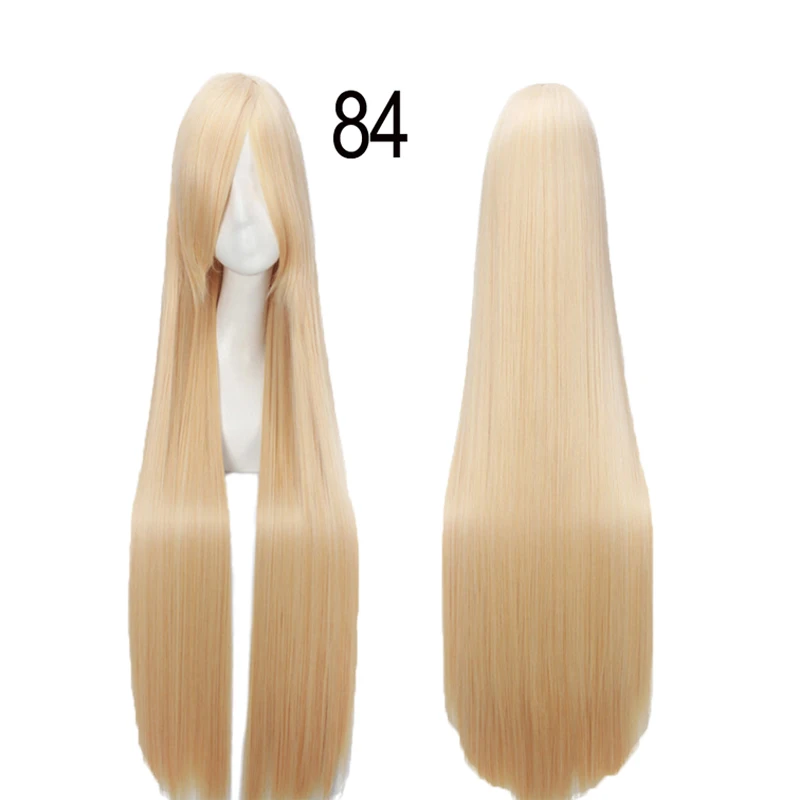 

Funtoninght 100 cm various colors synthetic hair most popular among women cosplay wigs for Halloween parties, Pic showed