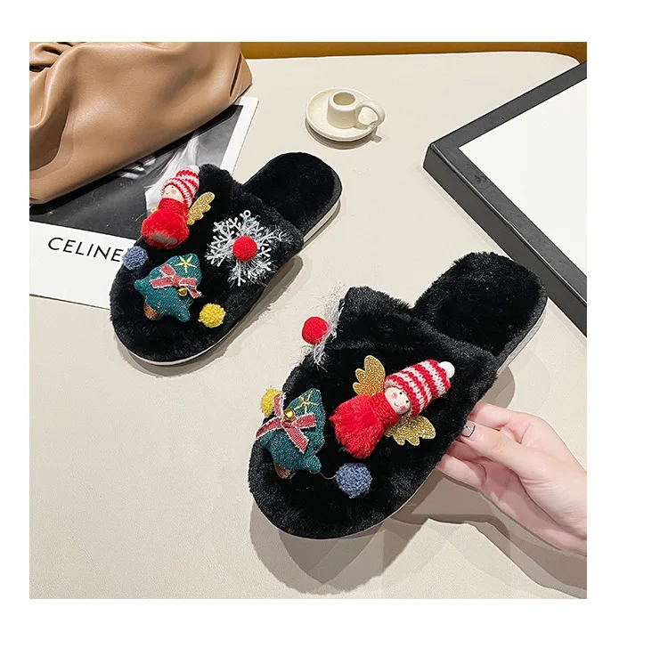 

Free sample 2021 Wholesale soft winter home teddy bear slippers animal shaped plush cartoon slippers plush