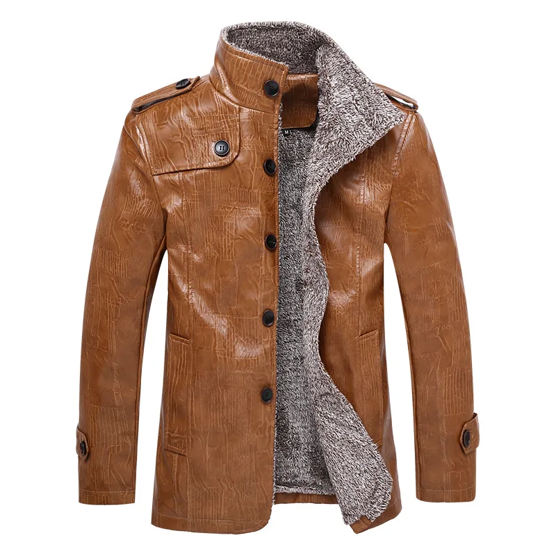 

2020 High quality custom PU leather men comfortable plus size jacket coat