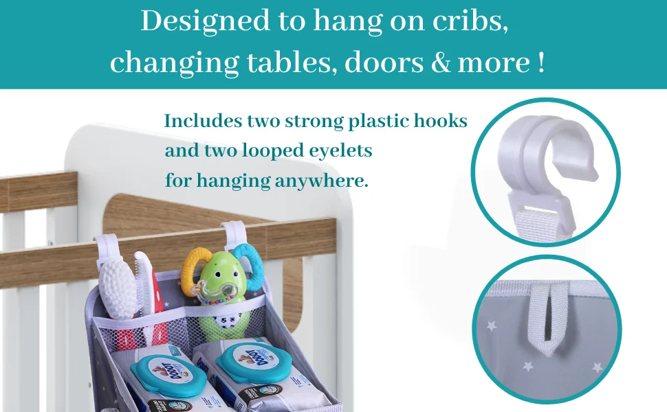 Hanging Diaper Caddy Organizer Diaper Stacker For Changing Table,Crib