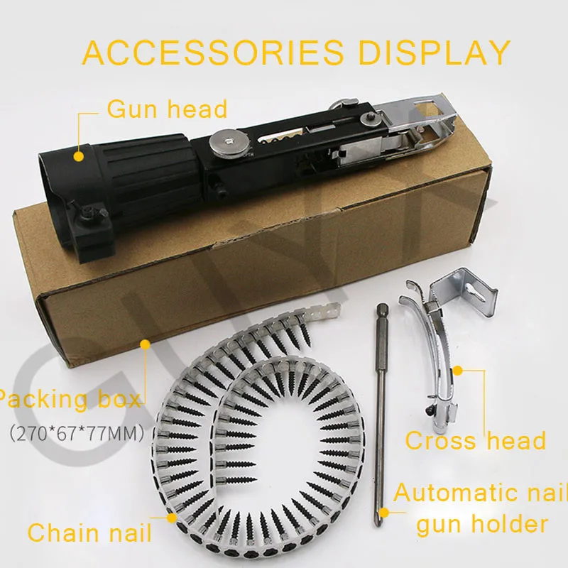 Chain With Screw Gun Head Automatic Nail Gun Electric Screwdriver
