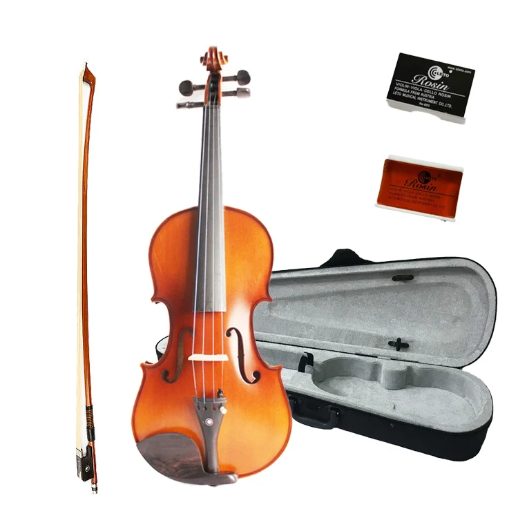 

solid violin for student brown color hard hard wood parts