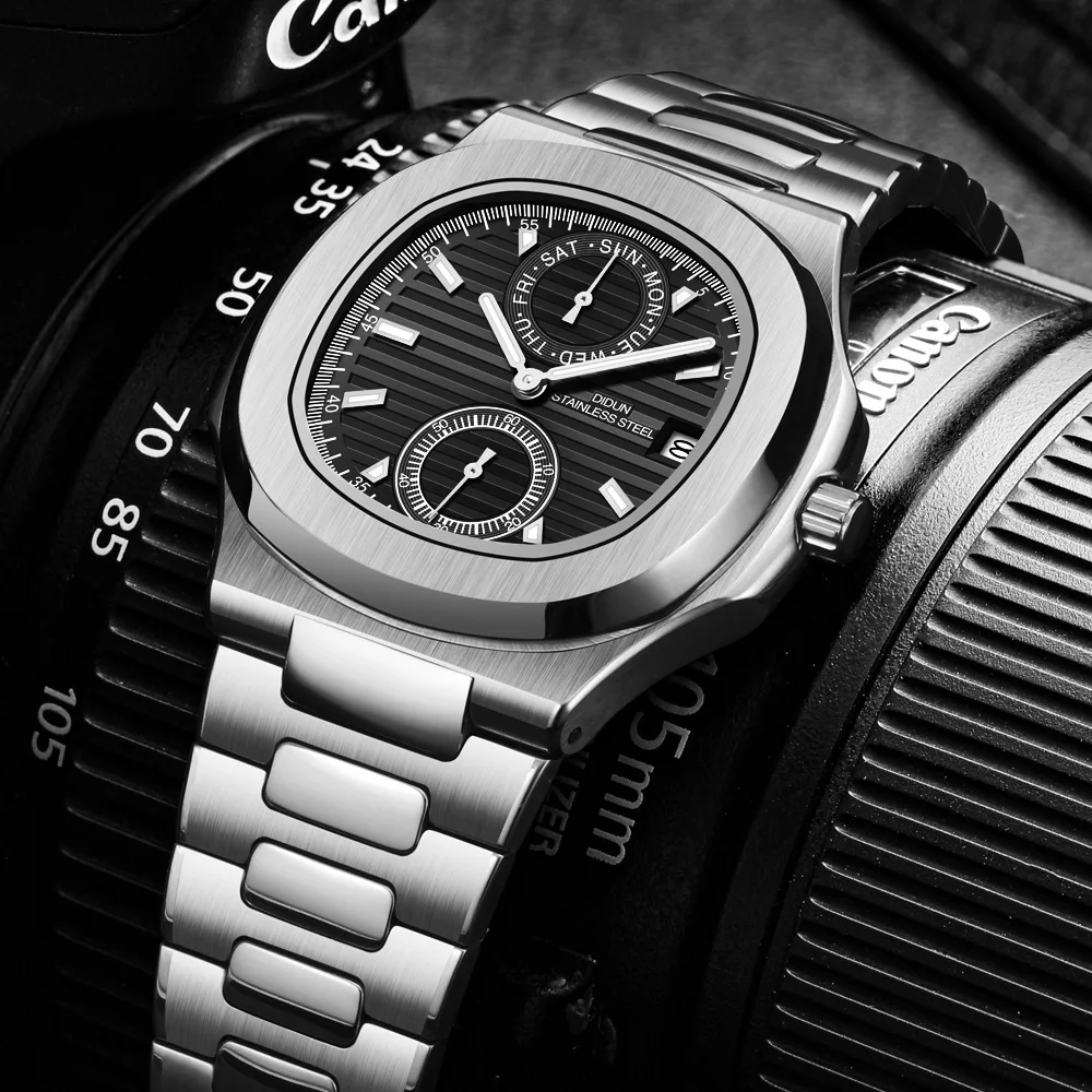 

30ATM Business Mens Quartz Stainless Steel Watch Black Stainless Steel Watch Military Watch