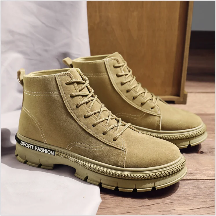 

2022 autumn new Martin boots fashion outdoor lace up men's boots high Gang thick soled men's shoes, Black,khaki,grey