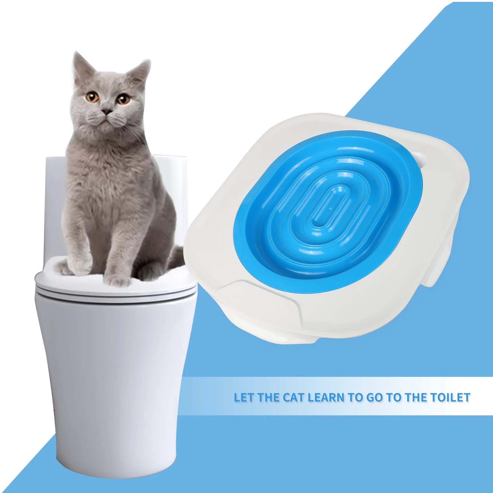 

Cat Toilet Trainning Kit Pet Litter Box Tray System Professional Trainer Tool Cover Urinal Seat Cleaning Supplies for Kitten Cat