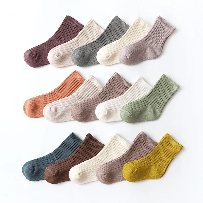

Baby Socks for Kids Girls Boy Cotton Stripe Solid Spring Autumn Toddler Knitted Socks Newborn Children Socks, Shown